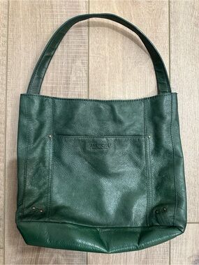 American Leather Forest Green Leather Tote Bag